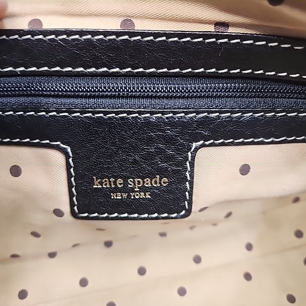 Kate Spade Black Pebbled Leather Satchel Tote Shoulder Bag Purse Handbag - Picture 4 of 6